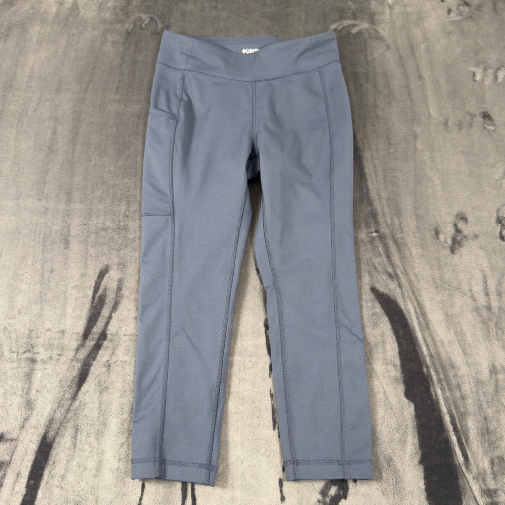 Columbia Leggings Womens Small Blue‎ Gray Cropped Athletic Pocket Yoga Pants